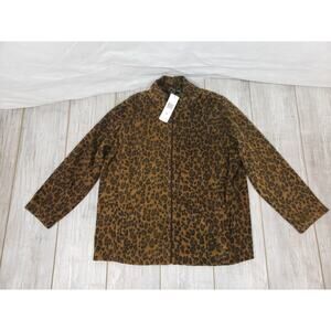 Ralph Lauren Active Women's Size XXL Full Zip Leopard Print Jacket